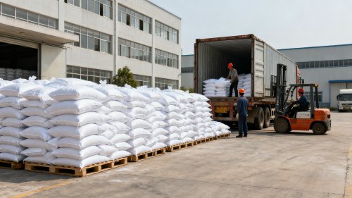 工业级氢氧化铝25kg袋装产品正在装车