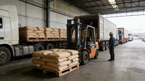 固废氢氧化铝产品装车运输现场