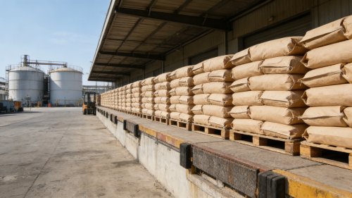 淄博聚隆集团聚合氯化铝总厂氢氧化铝产品装车现场