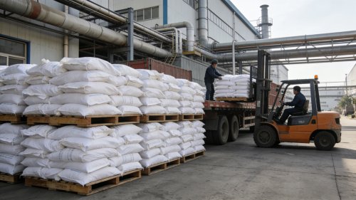 工厂车间堆放整齐的通用型氢氧化铝包装