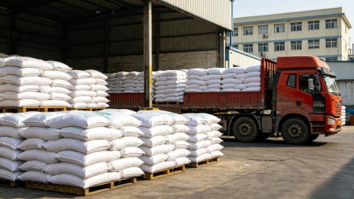 氢氧化铝阻燃剂白色粉末厂区吨袋装车用于塑料橡胶阻燃和净水剂原料