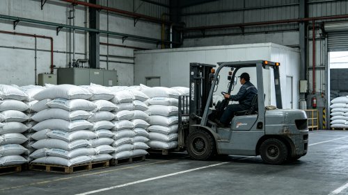 氢氧化铝造纸助剂涂层级超细粉吨袋装车粒径0.5至2微米用于铜版纸涂布提高白度和油墨吸收性厂区实拍