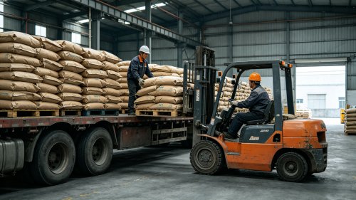 氢氧化铝陶瓷材料白色粉末工厂厂区装车纯度大于98%粒度5至15微米用于日用陶瓷釉料和坯体增强